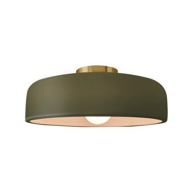 Semi-Flush Mts. Bowl Style by Justice Designs ( 102 | CER-6343-MGRN-BRSS Radiance ) 