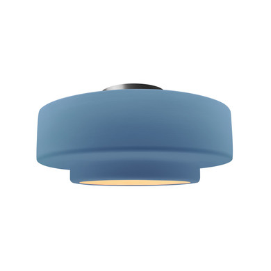 Semi-Flush Mts. Drum Shade by Justice Designs ( 102 | CER-6363-SKBL-NCKL Radiance ) 