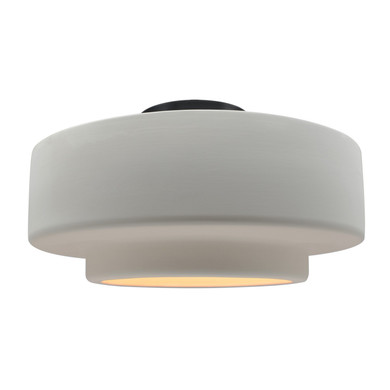 Semi-Flush Mts. Drum Shade by Justice Designs ( 102 | CER-6365-BIS-MBLK Radiance ) 