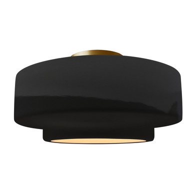 Semi-Flush Mts. Drum Shade by Justice Designs ( 102 | CER-6365-BKMT-BRSS Radiance ) 
