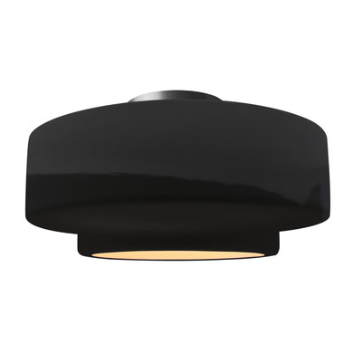 Semi-Flush Mts. Drum Shade by Justice Designs ( 102 | CER-6365-BKMT-NCKL Radiance ) 