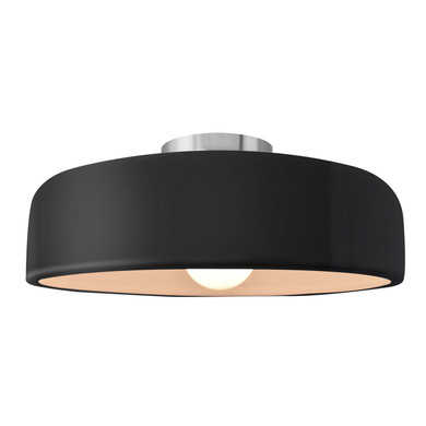 Semi-Flush Mts. Bowl Style by Justice Designs ( 102 | CER-6345-BLK-NCKL Radiance ) 