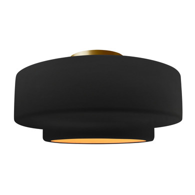 Semi-Flush Mts. Drum Shade by Justice Designs ( 102 | CER-6365-CBGD-BRSS Radiance ) 