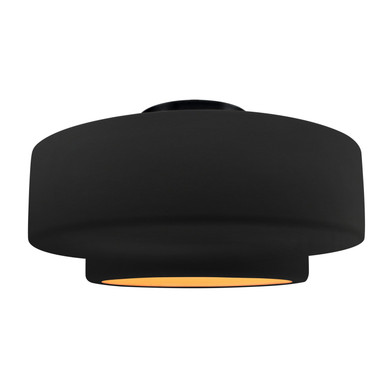 Semi-Flush Mts. Drum Shade by Justice Designs ( 102 | CER-6365-CBGD-MBLK Radiance ) 