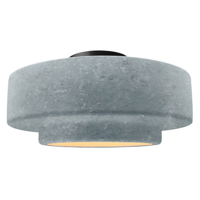 Semi-Flush Mts. Drum Shade by Justice Designs ( 102 | CER-6365-CONC-MBLK Radiance ) 