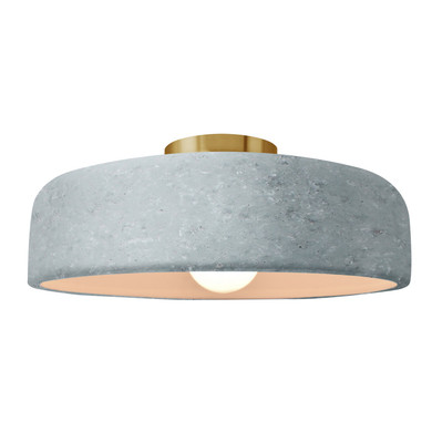 Semi-Flush Mts. Drum Shade by Justice Designs ( 102 | CER-6345-CONC-BRSS Radiance ) 