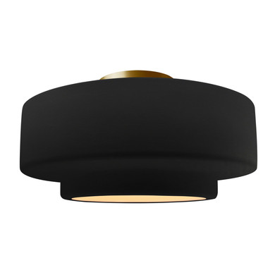 Semi-Flush Mts. Drum Shade by Justice Designs ( 102 | CER-6365-CRB-BRSS Radiance ) 