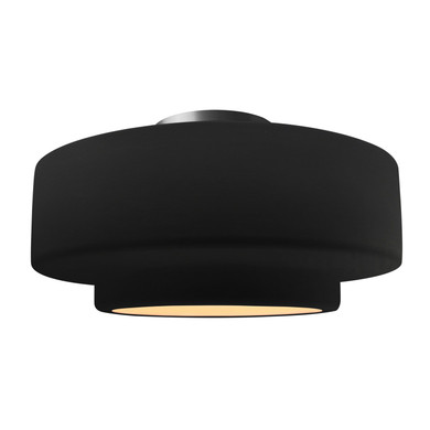 Semi-Flush Mts. Drum Shade by Justice Designs ( 102 | CER-6365-CRB-NCKL Radiance ) 