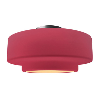 Semi-Flush Mts. Drum Shade by Justice Designs ( 102 | CER-6365-CRSE-NCKL Radiance ) 