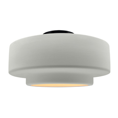 Semi-Flush Mts. Drum Shade by Justice Designs ( 102 | CER-6365-MAT-MBLK Radiance ) 