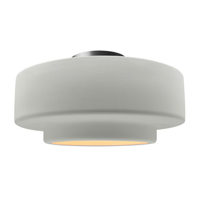 Semi-Flush Mts. Drum Shade by Justice Designs ( 102 | CER-6365-MAT-NCKL Radiance ) 