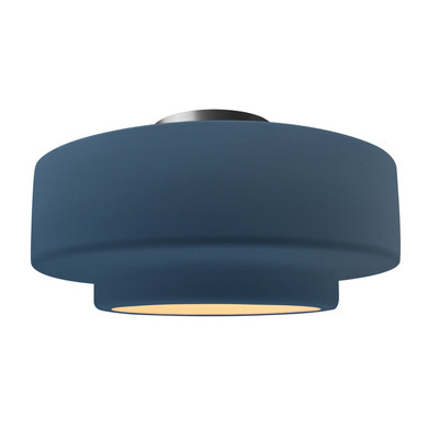 Semi-Flush Mts. Drum Shade by Justice Designs ( 102 | CER-6365-MDMT-NCKL Radiance ) 