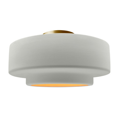 Semi-Flush Mts. Drum Shade by Justice Designs ( 102 | CER-6365-MTGD-BRSS Radiance ) 