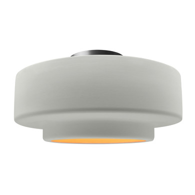 Semi-Flush Mts. Drum Shade by Justice Designs ( 102 | CER-6365-MTGD-NCKL Radiance ) 