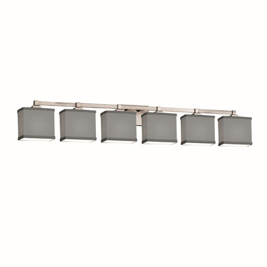 Bathroom Fixtures Five+Lights by Justice Designs ( 102 | FAB-8436-55-GRAY-NCKL Textile ) 