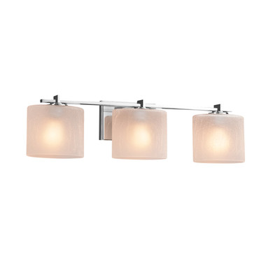 Bathroom Fixtures Three Lights by Justice Designs ( 102 | FSN-8443-30-FRCR-CROM-LED3-2100 Fusion ) 