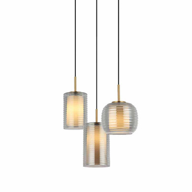 Mini Chandeliers Multi-Port/Cascade by Maxilite ( 501 | MX 2133C3A23 Kelly-Smoke ) 