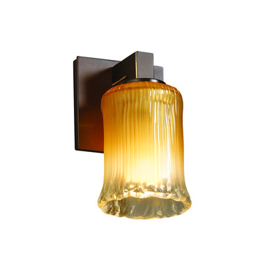 Sconces Single Glass by Justice Designs ( 102 | GLA-8921-16-GLDC-DBRZ Veneto Luce ) 