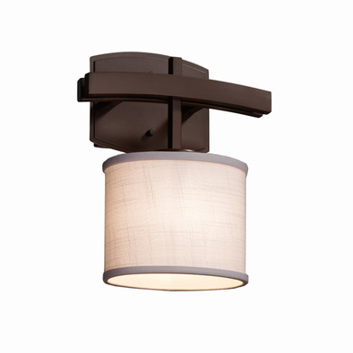 Sconces Drum Shade by Justice Designs ( 102 | FAB-8597-30-WHTE-DBRZ Textile ) 