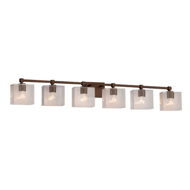 Bathroom Fixtures Five+Lights by Justice Designs ( 102 | FSN-8426-55-SEED-DBRZ Fusion ) 
