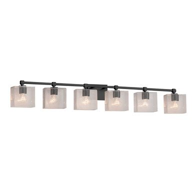 Bathroom Fixtures Five+Lights by Justice Designs ( 102 | FSN-8426-55-SEED-MBLK-LED6-4200 Fusion ) 