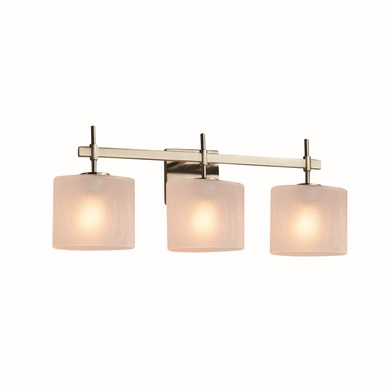 Bathroom Fixtures Three Lights by Justice Designs ( 102 | FSN-8413-30-FRCR-NCKL Fusion ) 