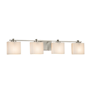 Bathroom Fixtures Four Lights by Justice Designs ( 102 | PNA-8444-55-PLET-NCKL Porcelina ) 