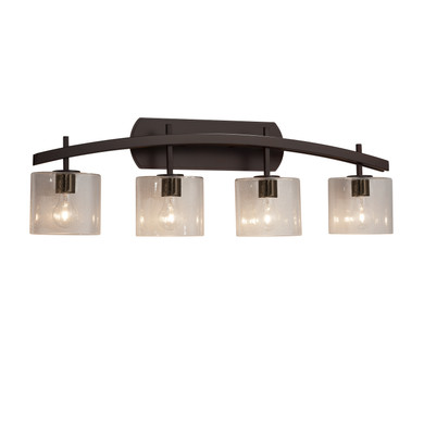 Bathroom Fixtures Four Lights by Justice Designs ( 102 | FSN-8594-30-SEED-DBRZ Fusion ) 