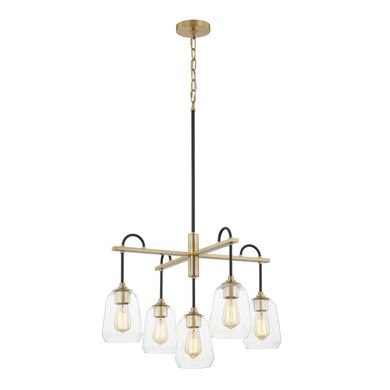Mid. Chandeliers Glass Down by Justice Designs ( 102 | FSN-8105-CLER-MBBR Fusion ) 
