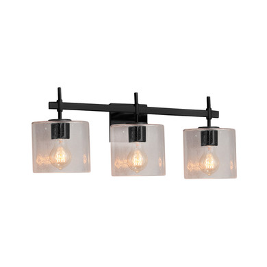 Bathroom Fixtures Three Lights by Justice Designs ( 102 | FSN-8413-30-SEED-MBLK Fusion ) 