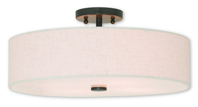 Semi-Flush Mts. Drum Shade by Livex Lighting ( 107 | 52136-92 Monroe ) 