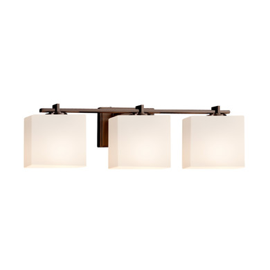 Bathroom Fixtures Three Lights by Justice Designs ( 102 | FSN-8443-55-OPAL-DBRZ-LED3-2100 Fusion ) 