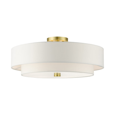 Semi-Flush Mts. Drum Shade by Livex Lighting ( 107 | 52140-12 Meridian ) 