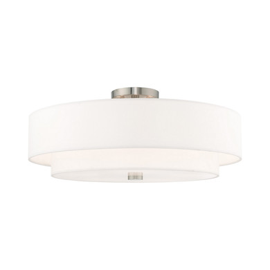 Semi-Flush Mts. Drum Shade by Livex Lighting ( 107 | 52140-91 Meridian ) 