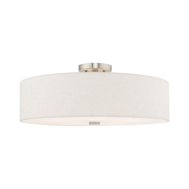 Semi-Flush Mts. Drum Shade by Livex Lighting ( 107 | 52141-91 Meridian ) 