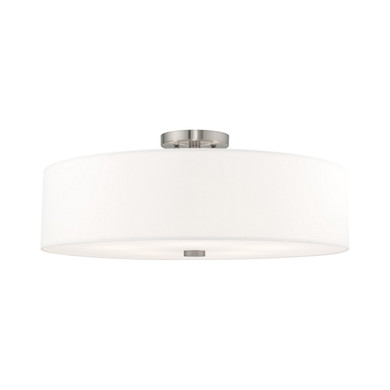 Semi-Flush Mts. Drum Shade by Livex Lighting ( 107 | 52142-91 Meridian ) 