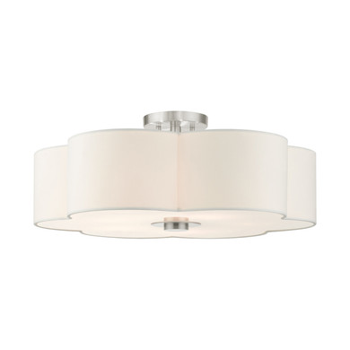 Semi-Flush Mts. Drum Shade by Livex Lighting ( 107 | 52158-91 Chelsea ) 