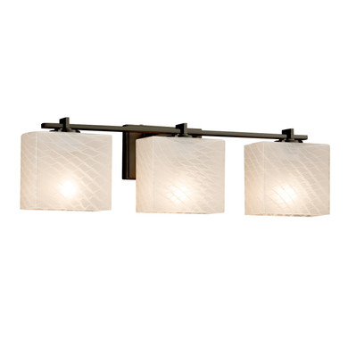 Bathroom Fixtures Three Lights by Justice Designs ( 102 | FSN-8443-55-WEVE-DBRZ Fusion ) 
