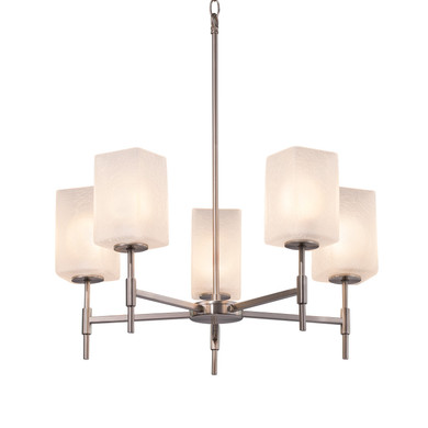 Mid. Chandeliers Glass Up by Justice Designs ( 102 | FSN-8410-15-FRCR-NCKL-LED5-3500 Fusion ) 