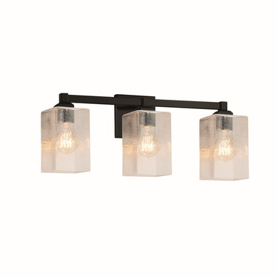 Bathroom Fixtures Three Lights by Justice Designs ( 102 | FSN-8433-15-SEED-MBLK Fusion ) 