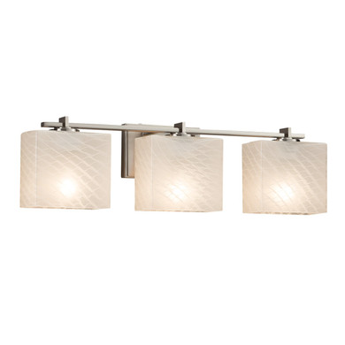 Bathroom Fixtures Three Lights by Justice Designs ( 102 | FSN-8443-55-WEVE-NCKL Fusion ) 