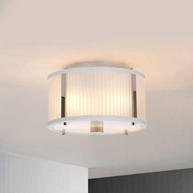 Flush Mounts Drum Shade by Lucas + McKearn ( 175 | PD-CORONA2P-WPN Corona ) 