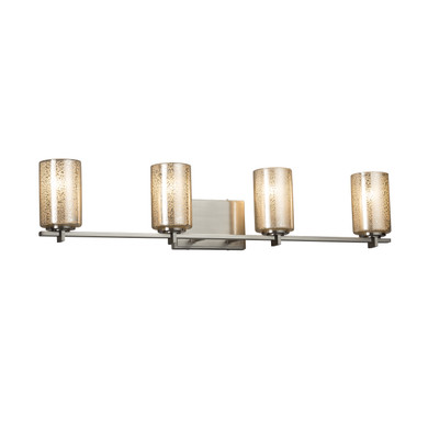 Bathroom Fixtures Four Lights by Justice Designs ( 102 | FSN-8444-10-MROR-NCKL Fusion ) 