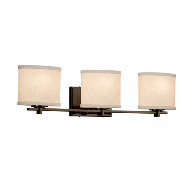 Bathroom Fixtures Three Lights by Justice Designs ( 102 | FAB-8443-30-CREM-DBRZ Textile ) 