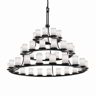 Large Chandeliers Glass Shade by Justice Designs ( 102 | CLD-8714-10-MBLK-LED45-31500 Clouds ) 