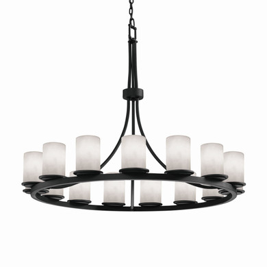 Large Chandeliers Glass Shade by Justice Designs ( 102 | CLD-8715-10-MBLK Clouds ) 