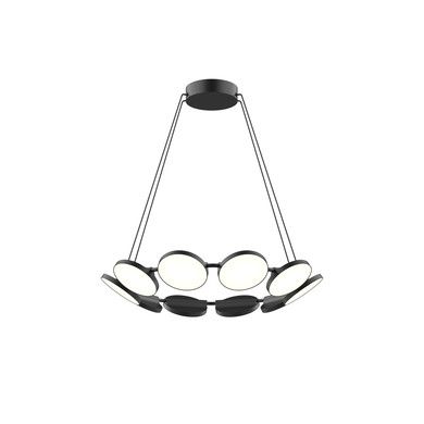 Mid. Chandeliers Glass Down by Kuzco Lighting ( 347 | CH72225-BK-UNV-010 Novel ) 