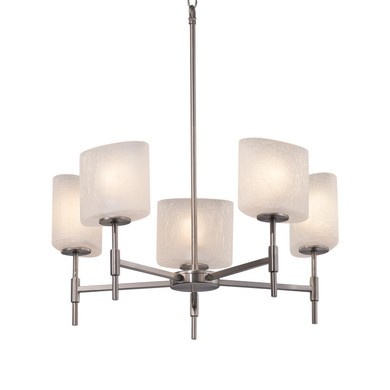 Mid. Chandeliers Glass Up by Justice Designs ( 102 | FSN-8410-30-FRCR-NCKL Fusion ) 