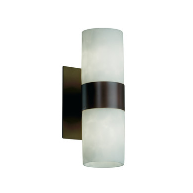 Sconces Double Glass by Justice Designs ( 102 | CLD-8762-10-DBRZ Clouds ) 