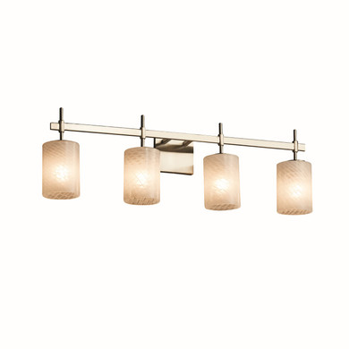Bathroom Fixtures Four Lights by Justice Designs ( 102 | FSN-8414-10-WEVE-NCKL Fusion ) 